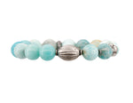 Load image into Gallery viewer, Amazonite with vintage sterling silver bead bracelet
