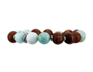 Amazonite with dzi bead bracelet
