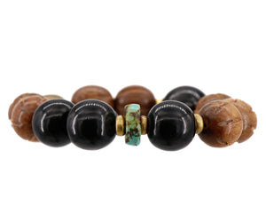 Buffalo horn and wood bracelet