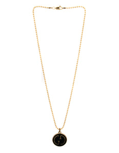 14kg filled ball chain necklace with a black repurposed designer pendant