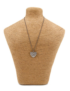 Sterling silver ball chain necklace with a repurposed designer heart pendant