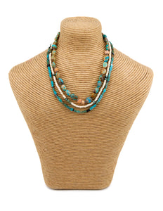 Campitos turquoise choker with hand cut vintage African trade beads