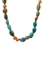 Load image into Gallery viewer, Campitos turquoise choker with hand cut vintage African trade beads
