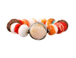 Load image into Gallery viewer, Spiny oyster, coral, carved beads and conch with sterling silver bracelet
