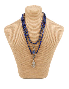 Lapis necklace with kyanite