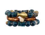 Load image into Gallery viewer, Apatite, African trade beads and natural horn bracelet
