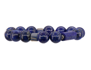 lapis with African trade beads and silver