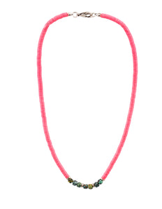 Pink African vinyl with handcut turquoise choker