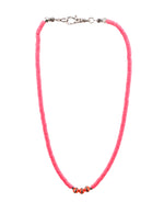 Load image into Gallery viewer, Pink African vinyl choker with orange enamel/diamond center beads
