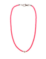 Load image into Gallery viewer, Pink African vinyl choker with a pink enamel/diamond bead
