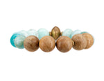 Load image into Gallery viewer, Amazonite bracelet with sandalwood and brass
