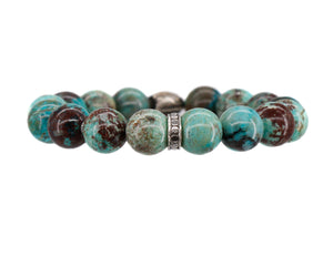 Chrysocolla bracelet with sterling silver