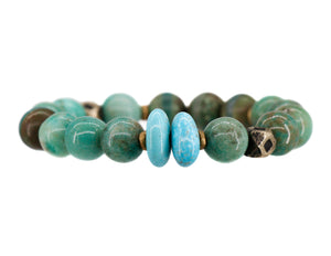 Amazonite with sleeping beauty turquoise bracelet