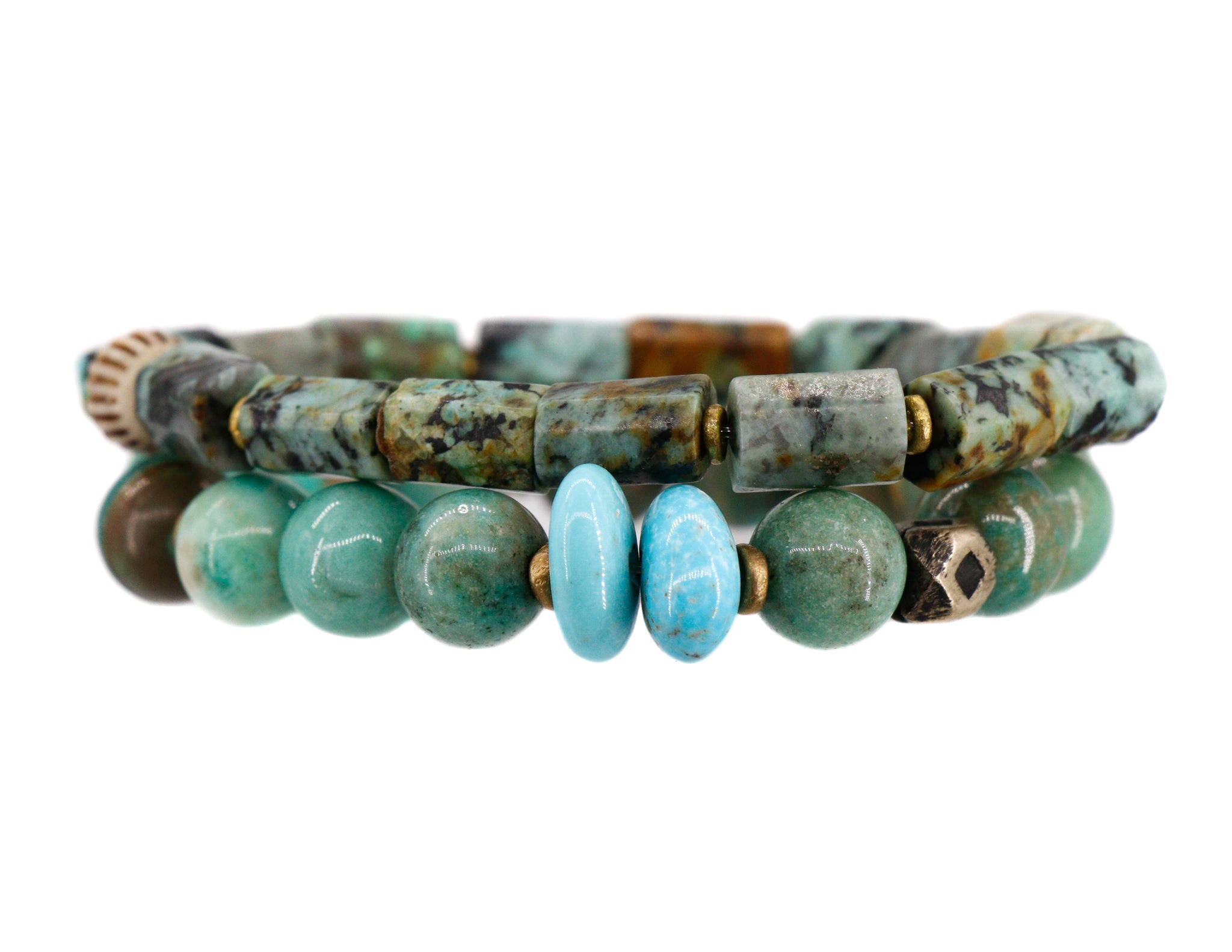 Amazonite with sleeping beauty turquoise bracelet