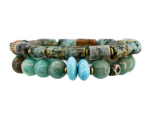 Matte African turquoise bracelet