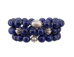 Load image into Gallery viewer, Lapis with vintage sterling silver bracelet
