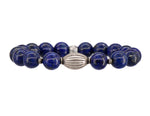 Load image into Gallery viewer, Lapis with vintage sterling silver bracelet
