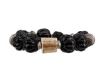 Load image into Gallery viewer, Carved water buffalo beads with silver
