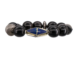 Lapis with black buffalo horn bracelet