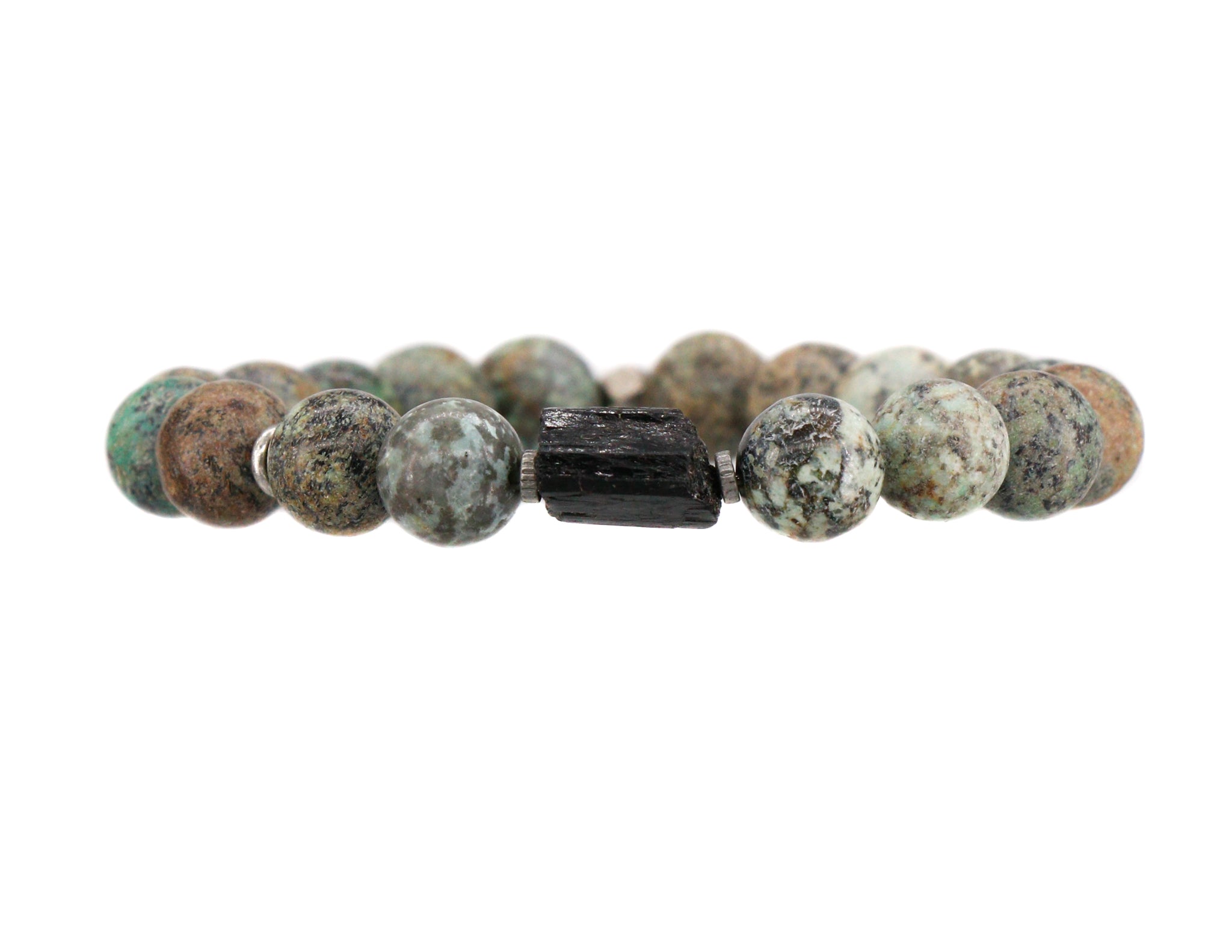 Men's African turquoise with tourmaline