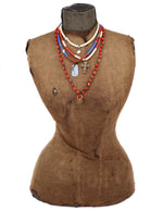 Load image into Gallery viewer, African vinyl and kyanite necklace
