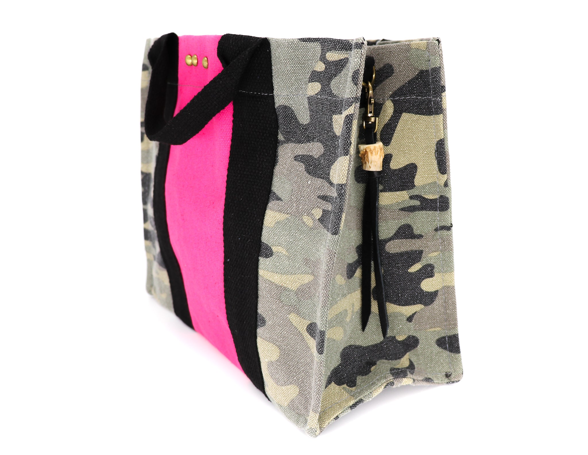 Canvas camouflage small crossbody tote bag