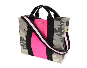 Canvas camouflage small crossbody tote bag