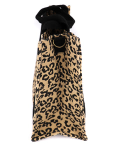 Canvas leopard tote