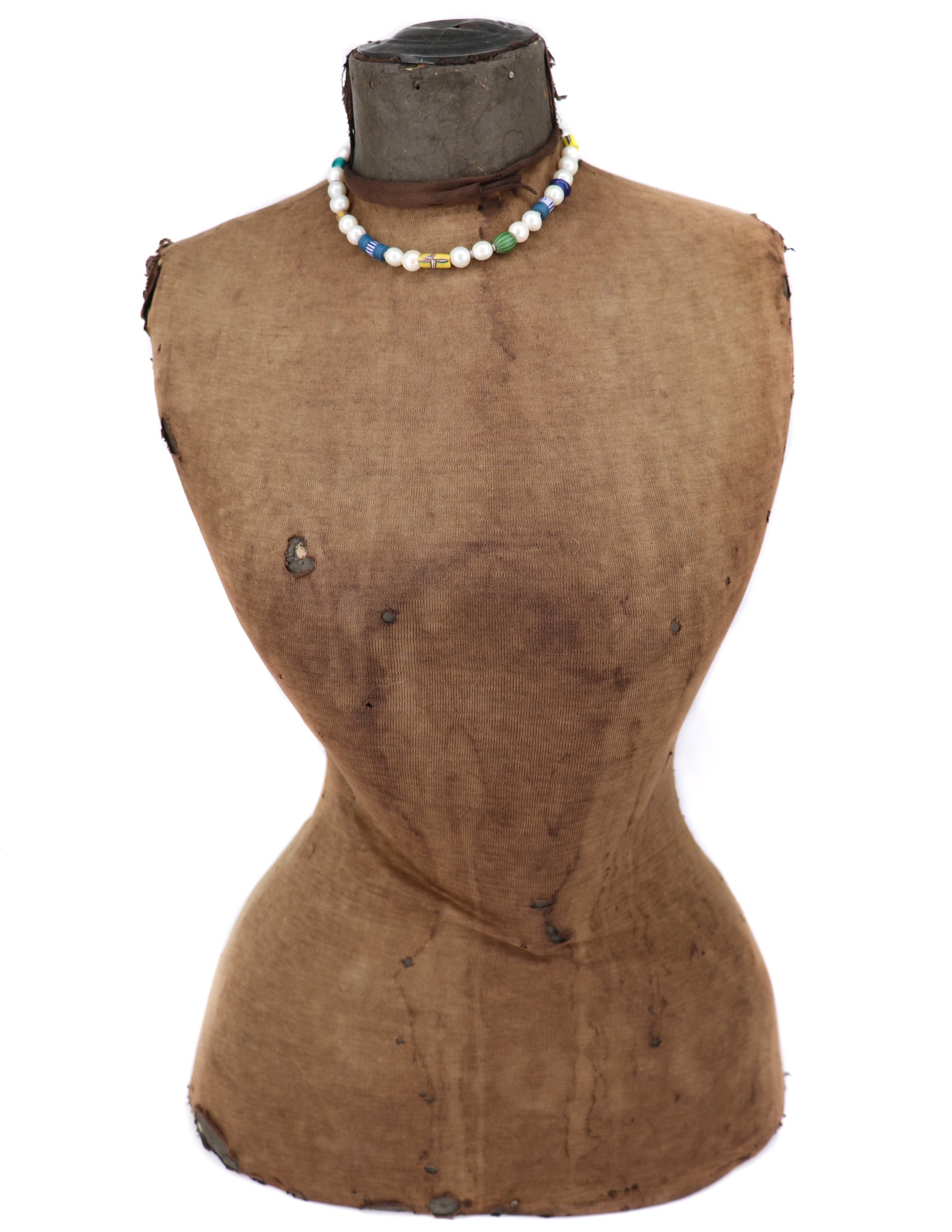 Pearl choker with African trade beads