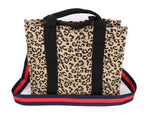 Load image into Gallery viewer, Canvas leopard tote
