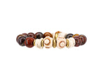 Load image into Gallery viewer, Red creek jasper with carved cream bone bead bracelet
