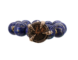 Lapis with a repurposed designer button bracelet