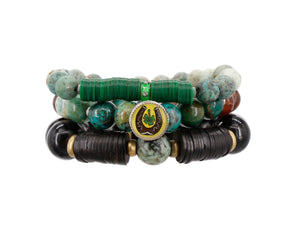 Matte cuprite with African vinyl bracelet