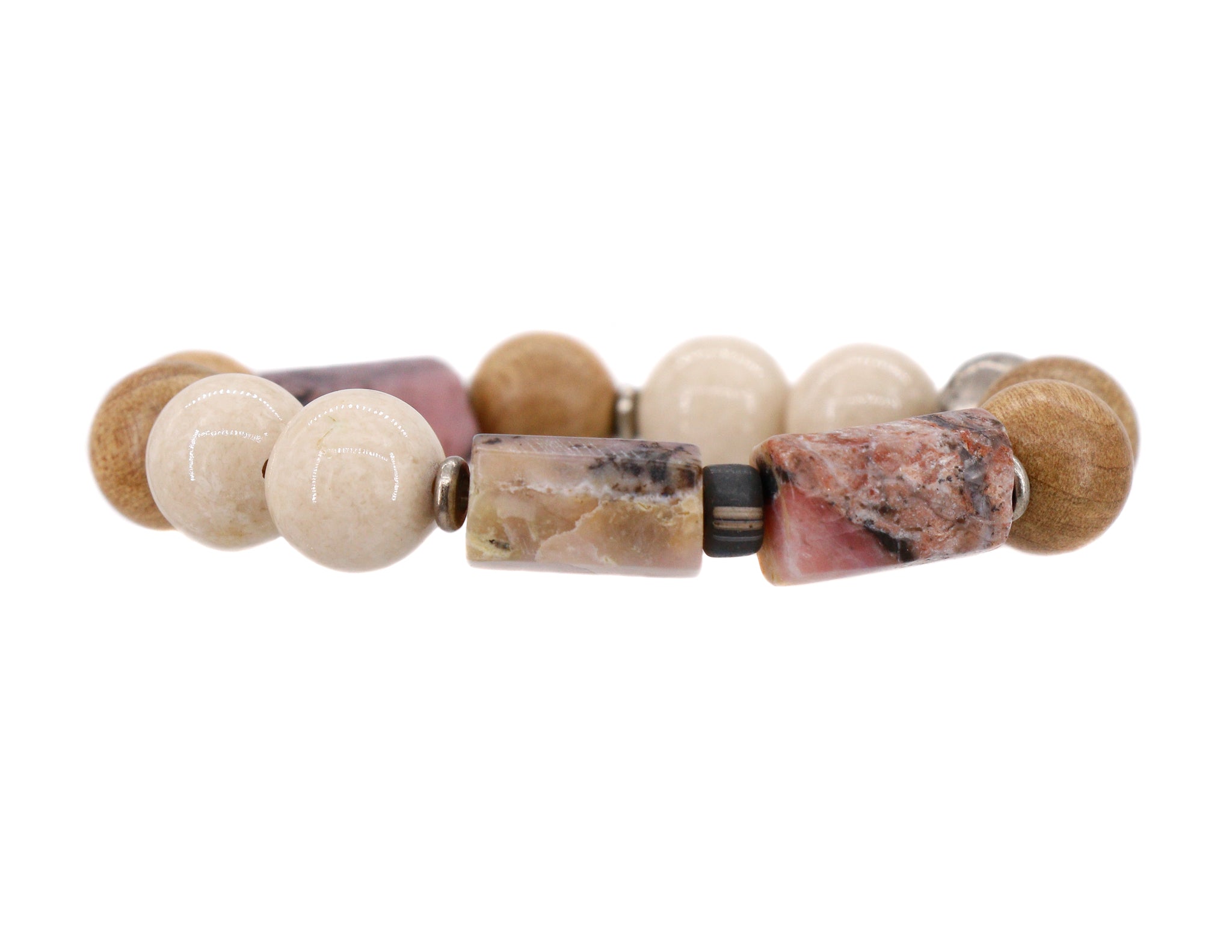 Riverstone and pink opal bracelet