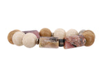 Load image into Gallery viewer, Riverstone and pink opal bracelet
