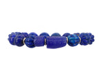 Load image into Gallery viewer, Carved lapis bracelet with African trade beads
