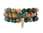 Load image into Gallery viewer, Sandalwood and chrysocolla bracelet

