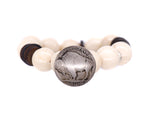 Load image into Gallery viewer, SKO Buffs bracelet with a &quot;buffalo nickel&quot;, river stone and coconut

