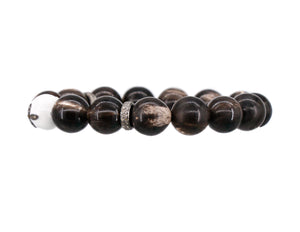Turkish buffalo horn with pave diamonds and a farahbean pave diamond logo bead
