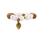 Load image into Gallery viewer, Pearl and sandalwood bracelet
