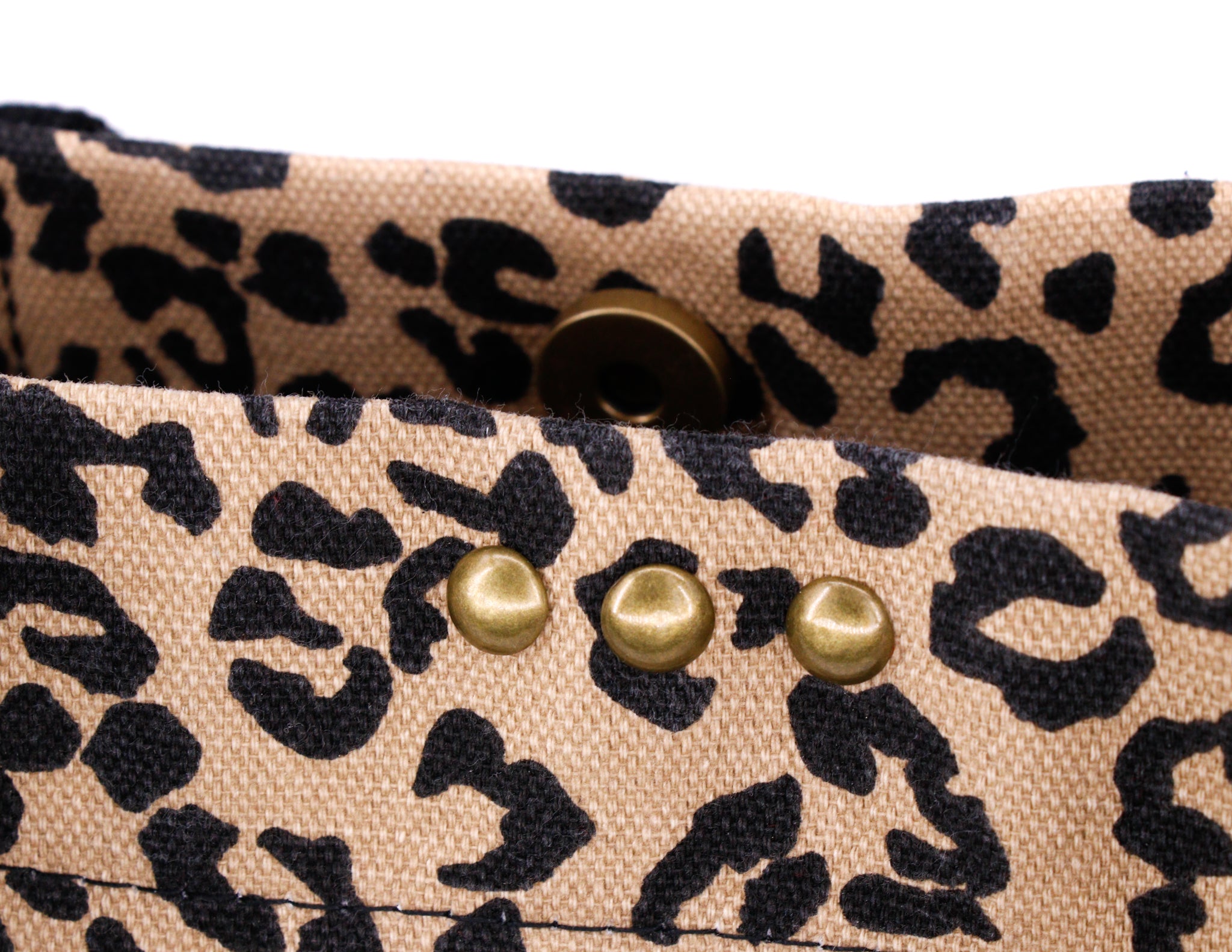 Canvas leopard tote