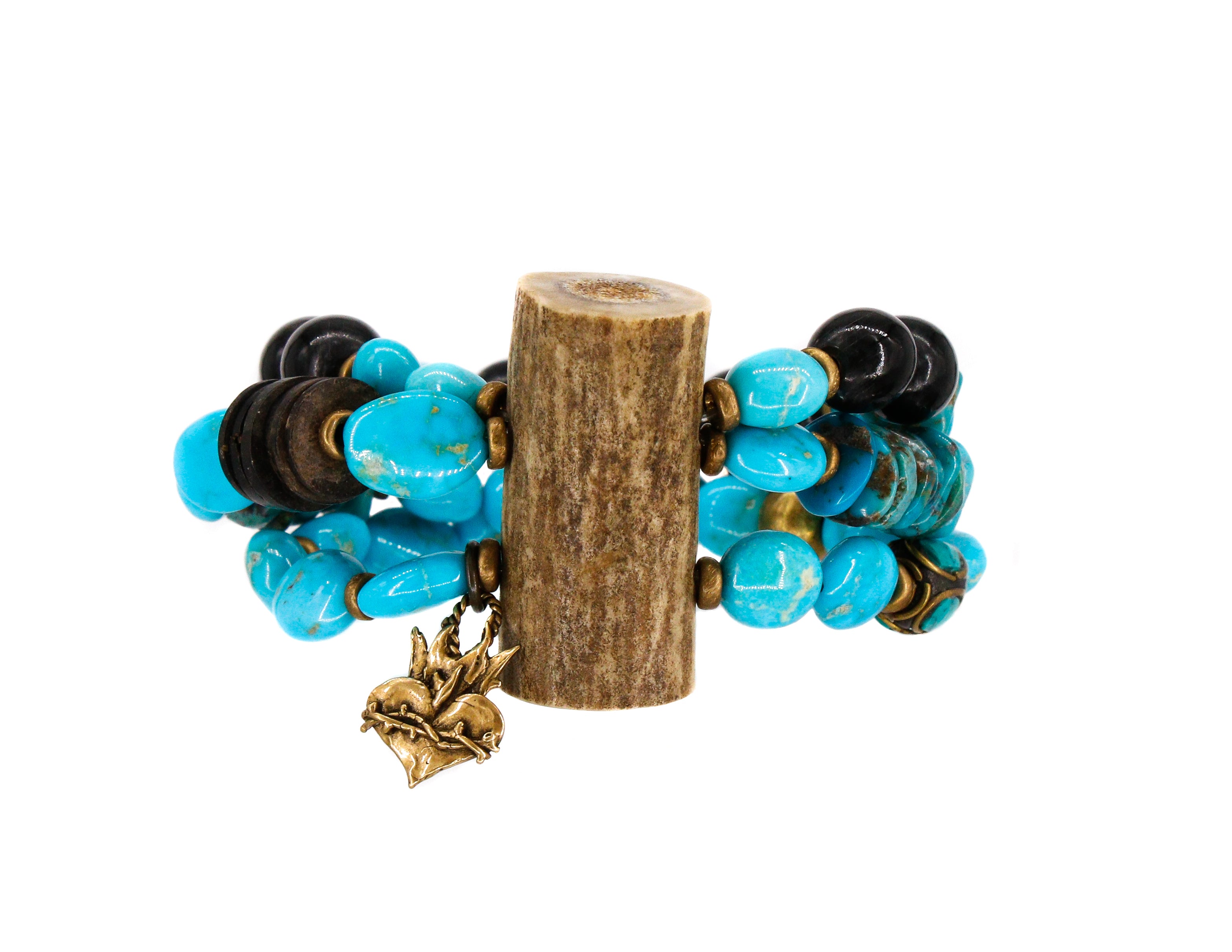 Turquoise multi strand cuff bracelet