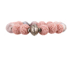 Load image into Gallery viewer, Botswana agate, pink lava and silver bracelet
