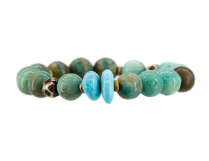 Amazonite and turquoise bracelet